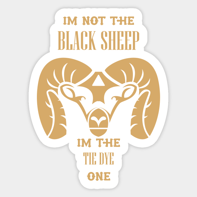 i'm not the black sheep im the tie dye one Sticker by YOUNESS98